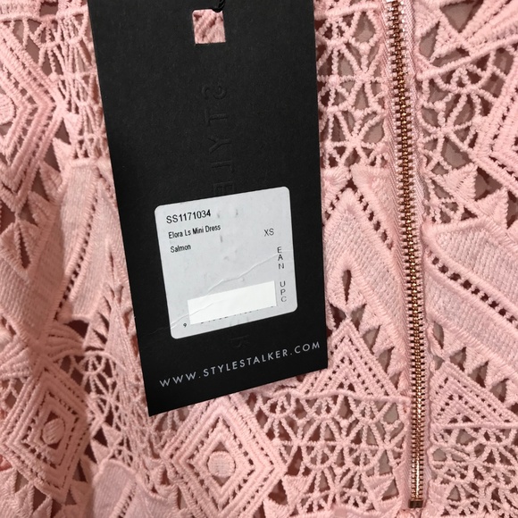 NWT $289 Stylestalker Pink Lace Elora Midi Dress S - Picture 7 of 8